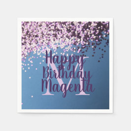 Roligt Monogram Lavender Confetti Birthday Pappersservett
