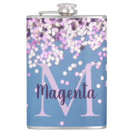 Roligt Monogram Lavender Confetti på Blue Fickplunta