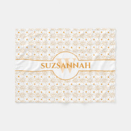 Roligt Monogram Namn Hand plockade Sol Fleecefilt