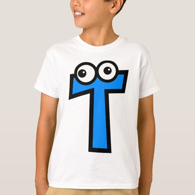 Roligt Monogrambrev T Shirt (Framsida)
