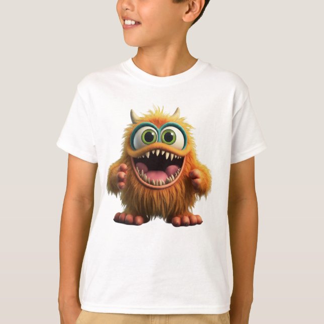 roligt monster för barn t shirt (Framsida)