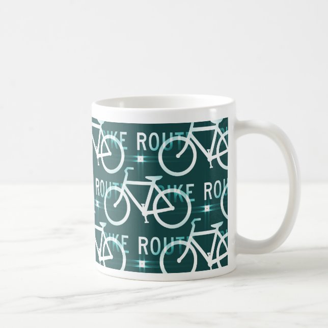Roligt mönster för cyklist för cykelruttFixie Kaffemugg (Höger)