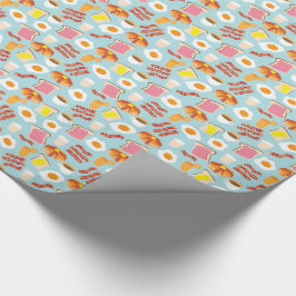 Roligt mönster för frukostmatillustrationer presentpapper