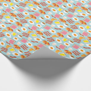 Roligt mönster för frukostmatillustrationer presentpapper
