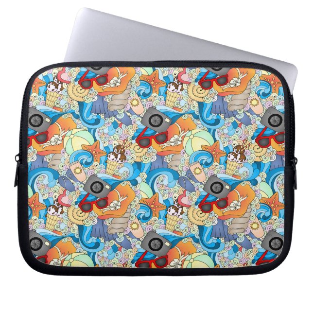 Roligt mönster för sommar laptop sleeve (Framsidan)