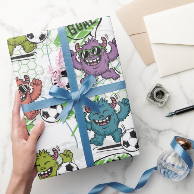 Roligt Mönster Fotboll Barn Mönster Presentpapper (Gifting)
