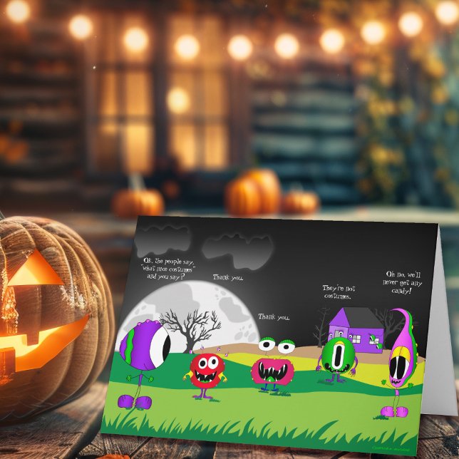 Roligt, Monster, Halloween-kort Kort (Check out this most awesome Halloween funny monsters greeting card!)