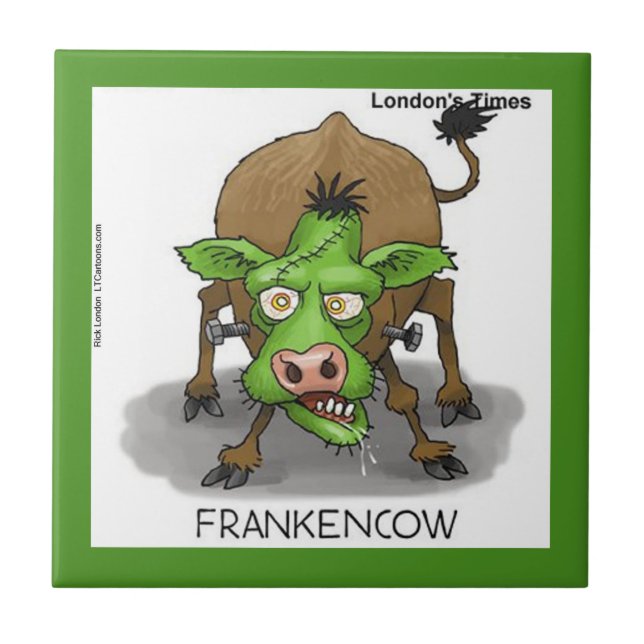 Roligt Monster Ko Keramisk Kakel (Framsidan)