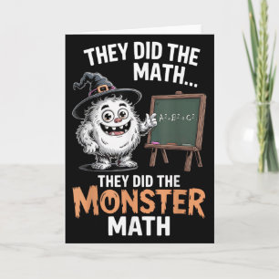 Roligt monster matte lärare Halloween Yeti kostym Kort