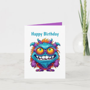 Roligt Monster tiled party unisex Kort