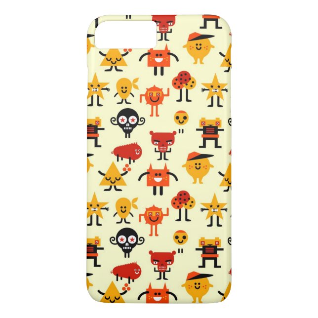 Roligt monstermönster Case-Mate iPhone skal (Baksida)
