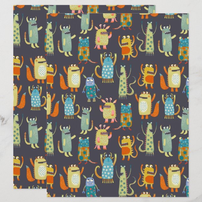 Roligt Monsters Mönster (Fram/baksida)