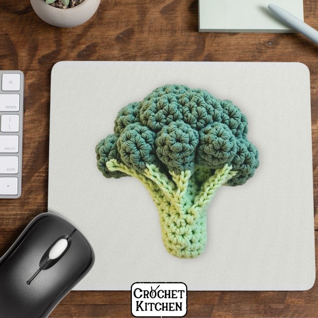 Roligt Mood Boost Grönt minimalist Crochet Broccol Musmatta (Skapare uppladdad)