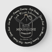 Roligt Moonshine Honky-tonk Pub Wall Clock