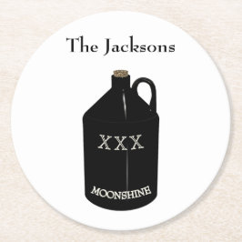 Roligt Moonshine Pub Underlägg Papper Rund