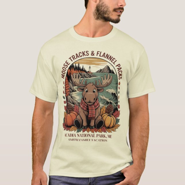 Roligt Moose Flskanals Anpassningsbar Fall Shirt A T (Framsida)