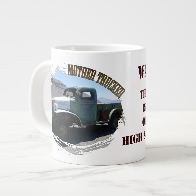 Roligt Mor Trucker Jumbo Mugg! Mugg (Framsida vänster)