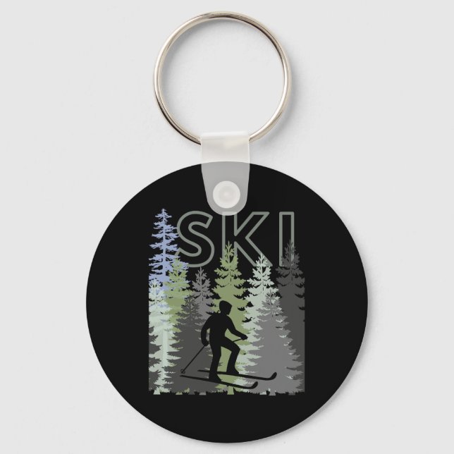 Roligt Mountain Äventyr Ski Squad Winter Sport Ski Nyckelring (Framsida)