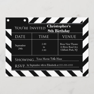 Roligt Movie Night Födelsedagsfest inbjudan