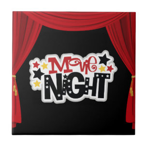Roligt Movie night home theater panel Kakelplatta