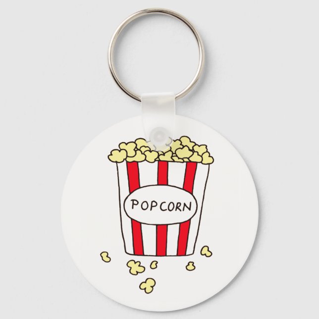 Roligt Movie Theater Popcorn i Bucket Favors Nyckelring (Framsida)