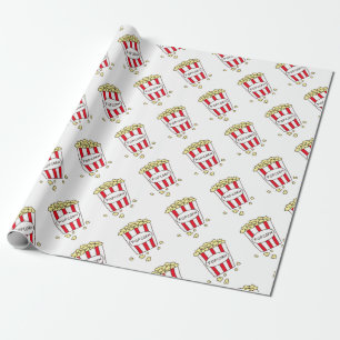 Roligt Movie Theater Popcorn i Red White Bucket Presentpapper
