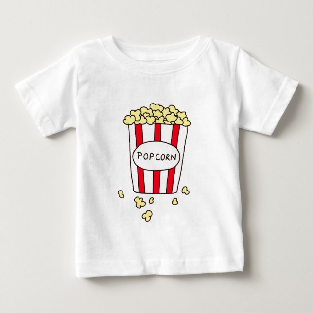 Roligt Movie Theater Popcorn i Red White Bucket Tee (Framsida)