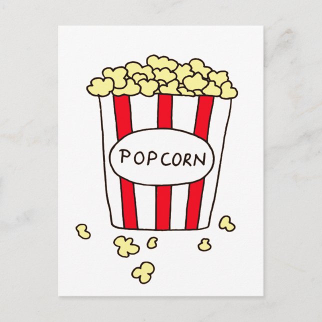 Roligt Movie Theater Popcorn i Red White Bucket Vykort (Framsida)