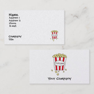 Roligt Movie Theater Popcorn Middag Restaurant Visitkort