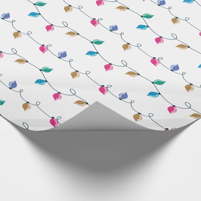 Roligt Multifärgat snurrande Glitter jul Ljus Presentpapper (Hörn)