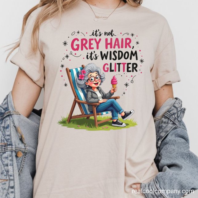 Roligt Mummas Visdom Glitter T Shirt (Skapare uppladdad)