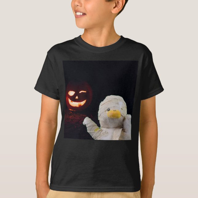 Roligt Mummy-design för Halloween T-Shirt (Framsida)
