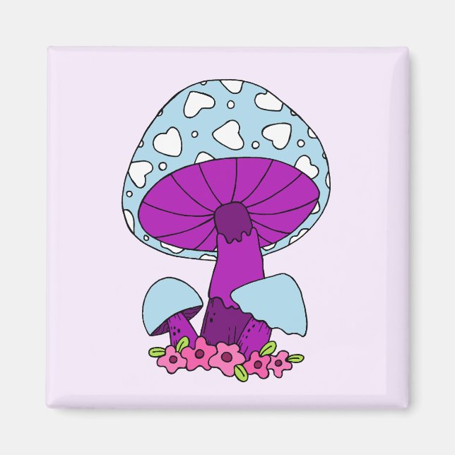 Roligt Mushroom Fridge Magnet (Framsidan)