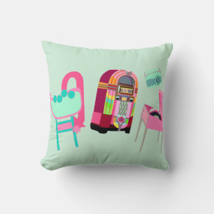 Roligt Music Fities Jukebox Cute Retro Art Kudde