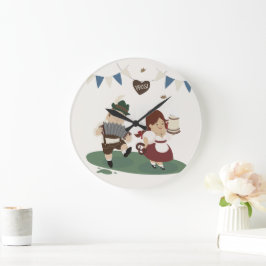 roligt Musician Bavarian inbjudan to Oktoberfest C Stor Klocka