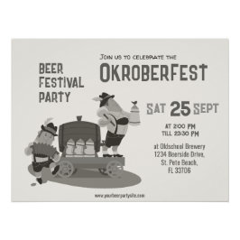 roligt Musician Bavarian inbjudan to Oktoberfest S Perfect Poster