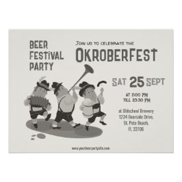 roligt Musician Bavarian inbjudan to Oktoberfest S Perfect Poster