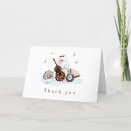 Roligt Musician Polar Bear Baby Shower Tack Kort