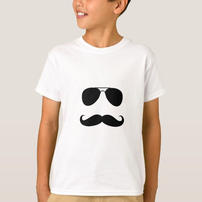 Roligt mustaschgrabbtryck tee shirt (Framsida)