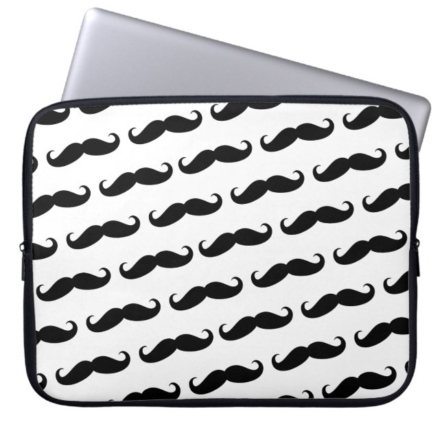 Roligt mustaschmönster laptop fodral (Framsidan)