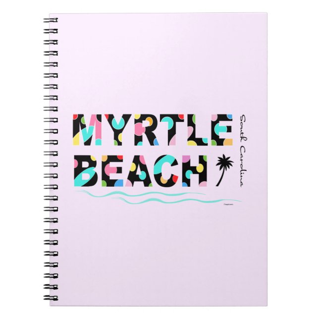 Roligt Myrtle Beach, SC Graphic-Coola Anteckningsbok (Framsidan)
