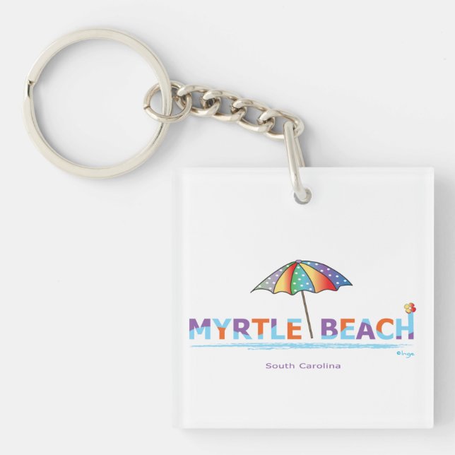 Roligt Myrtle Beach, SC Keychain (Framsidan)