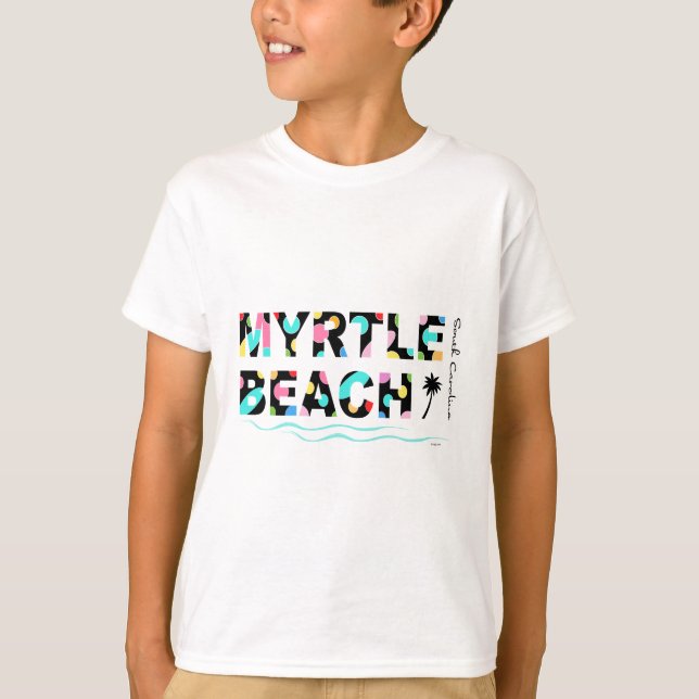 Roligt Myrtle Beach, SC Typography Coola T Shirt (Framsida)