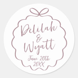 Roligt Namn Bröllop, datumförmånskuvert Runt Klistermärke