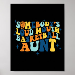 Roligt Nåns Loud Mouth Basketball Moster Groovy Poster