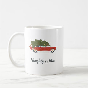 Roligt Naughty eller Nice Helgdag Kaffemugg