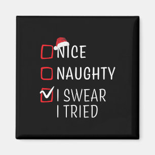 Roligt Naughty Nice-julfamiljen Pajama Manar Kvinn Magnet
