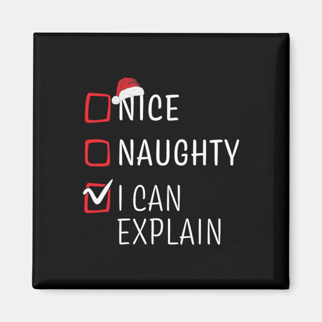 Roligt Naughty Nice-julfamiljen Pajama Manar Kvinn Magnet (Framsidan)