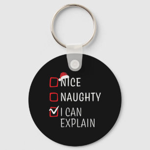 Roligt Naughty Nice-julfamiljen Pajama Manar Kvinn Nyckelring