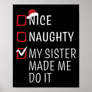 Roligt Naughty Nice-julfamiljen Pajama Manar Kvinn Poster